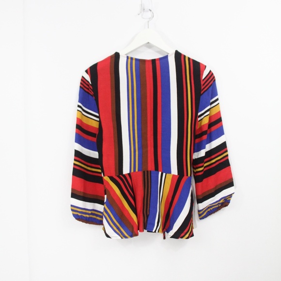 Express Striped Top NEW Women Babydoll Shirt Y2K Style Small - Picture 7 of 9